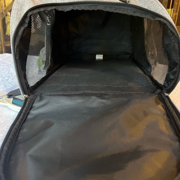 Sherpa, gray and black backpack small pet carrier. ￼ - Picture 3 of 8